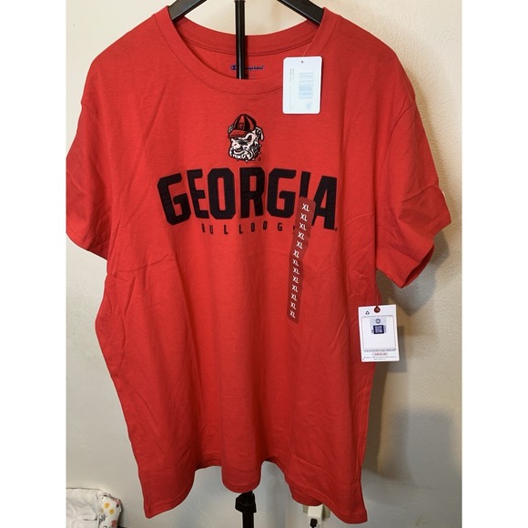 Champion Other - NWT Champion Georgia Bulldogs T-Shirt Red Mens XL Embroidered Logo NCAA Tee